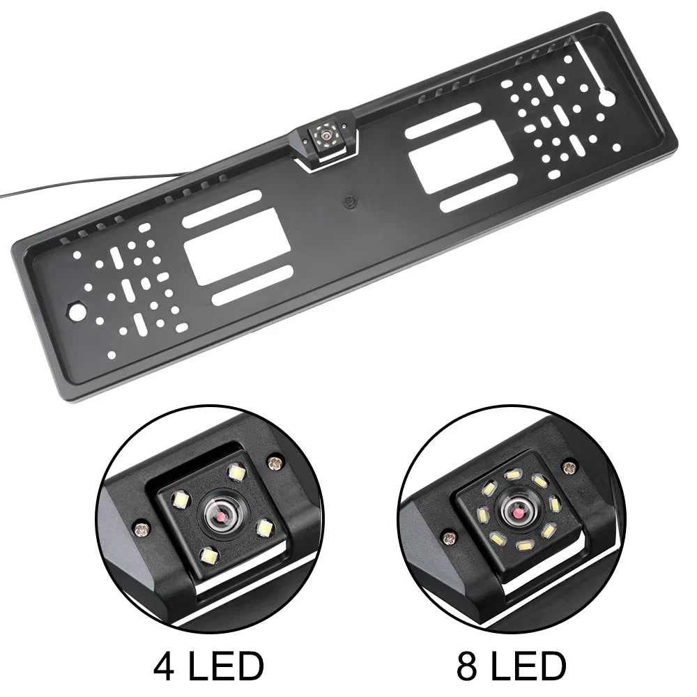 12V Car Rear View Camera 4 And 8 LED License Plate Holder Parking Sensor - stepyours.com