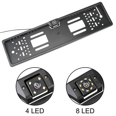 12V Car Rear View Camera 4 And 8 LED License Plate Holder Parking Sensor - stepyours.com