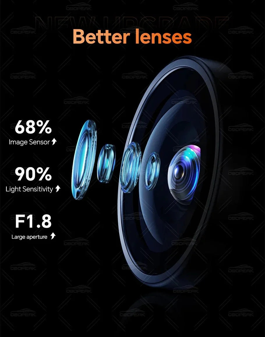 OBDPEAK K8 Pro Dash Cam Front 5K Rear 1080P CarPlay Android Auto 11.3 AI Screen - stepyours.com