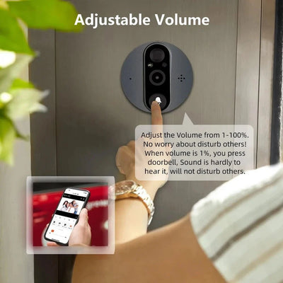 3MP Tuya Doorbell Camera Peephole Battery 5000mAh WiFi - stepyours.com