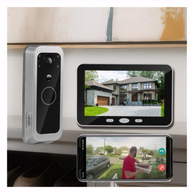Tuya Wireless 2MP Video Doorbell With 5 Inch Indoor Monitor - stepyours.com