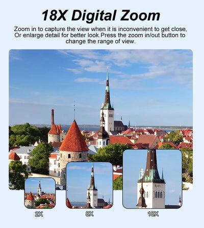 5K Compact Digital Camera With 18X Zoom 180 Degree Flip Screen For YouTube Vlog - stepyours.com