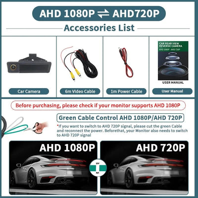 AHD 1080P 170 Rear View Camera Trunk Handle For BMW 3 5 Series X5 X6 Waterproof - stepyours.com