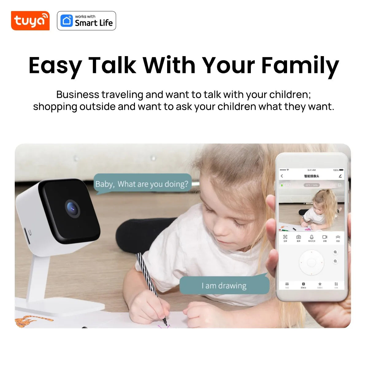 Tuya Smart 1080p WiFi Security Camera With 2 Way Audio And Motion Tracking by stepyours.com