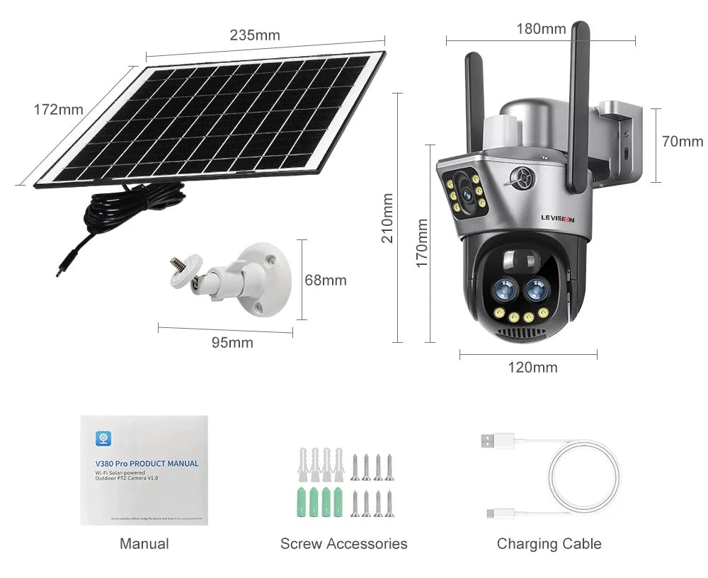 LS Vision Dual Screen Solar Camera 4G WiFi Outdoor Security 10X Zoom IP66 - stepyours.com