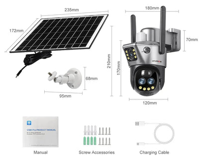 LS Vision Dual Screen Solar Camera 4G WiFi Outdoor Security 10X Zoom IP66 - stepyours.com