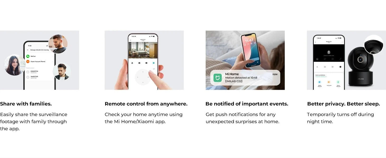 IMILAB C22 Indoor Baby Monitor AI Detection 360 PTZ Night Vision Xiaomi Home App - stepyours.com