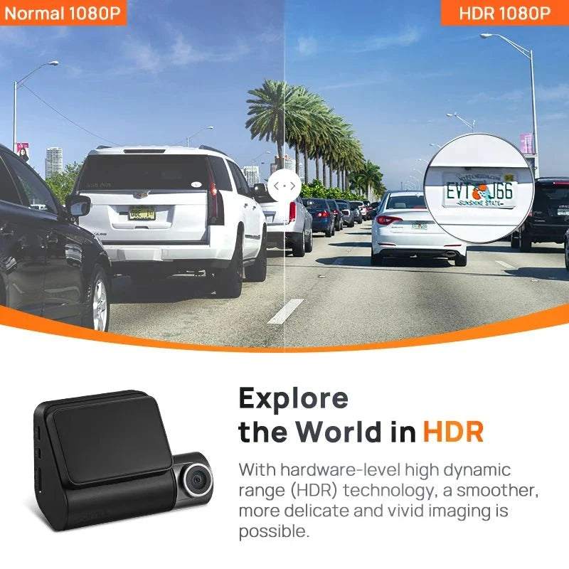 70mai A200 Dash Cam 2 Inch LCD Dual Channel 1080P Car DVR 24H Parking - stepyours.com