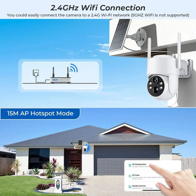 WiFi Solar PTZ Outdoor Camera 4MP HD With Long Standby Battery And iCsee App - stepyours.com