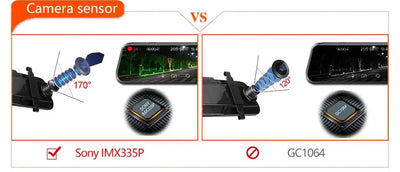ACCEO Car DVR 10 Inch Rear View Mirror Dash Cam With WiFi 2K Front 1080P Rear - stepyours.com