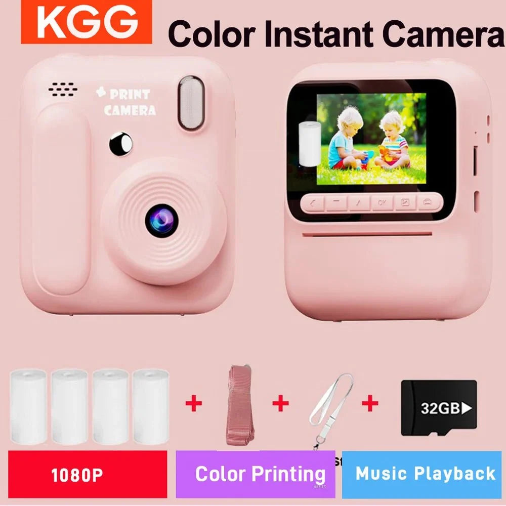 Kids Color Printing Instant Camera 32GB 1080P Digital Photo Video Gift - stepyours.com
