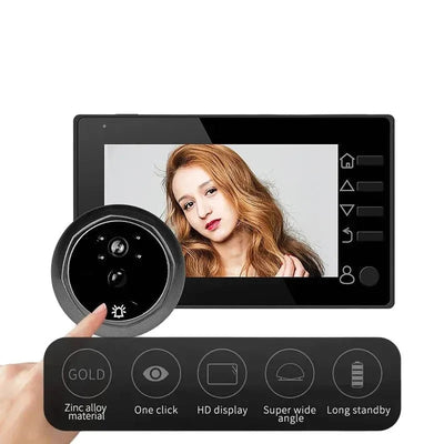 HD Peephole Doorbell 4.3 Inch Live View 1MP Night Vision - stepyours.com