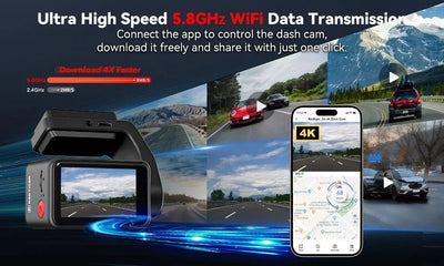 Redtiger A4 4K Dash Cam Front and Rear GPS and 5G WiFi Night Vision Parking - stepyours.com