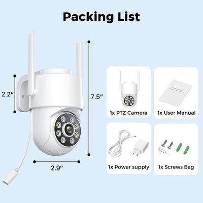 Hooked On 8MP 4K WiFi PTZ Camera Dual Lens Outdoor Security ICSEE App - stepyours.com