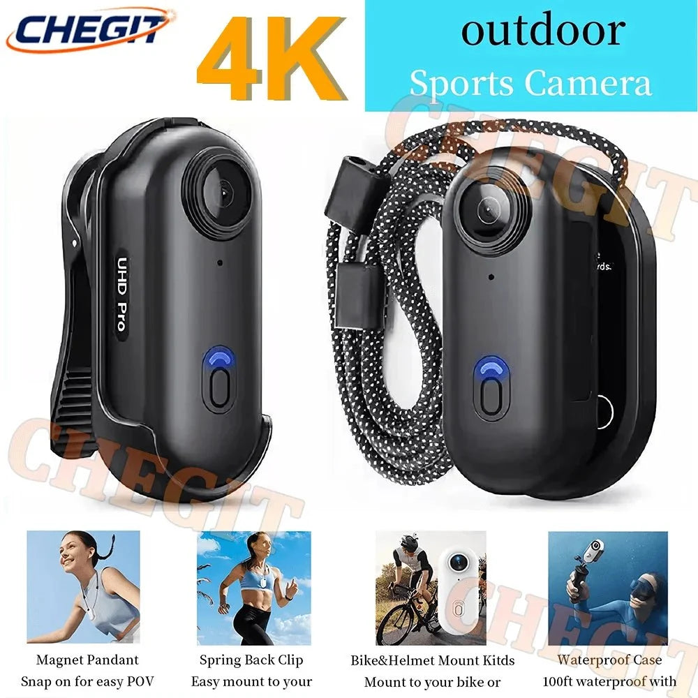 4K WiFi POV Mini Action Camera Magnetic Pocket Vlog Cam Helmet Mount for Bike - stepyours.com