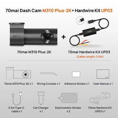 70mai M310 Plus Dash Cam 2K Car DVR With Night Vision WiFi 24H Parking - stepyours.com