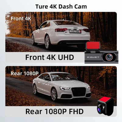 Acceo Dash Cam 4K Front And 1080P Rear Dual Lens With GPS WiFi Night Vision - stepyours.com