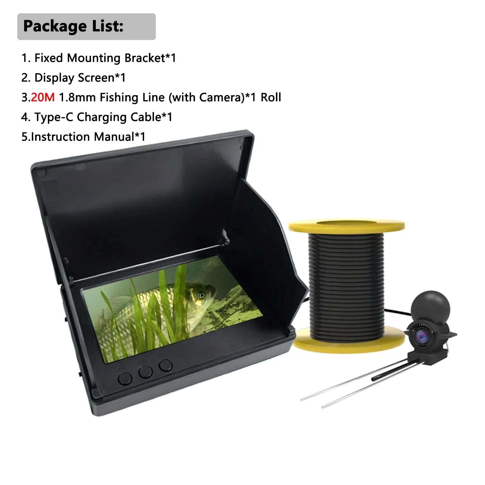 Dodosee Handheld 1080P Fish Finder 4.3 Inch LCD Depth Camera With Night Vision - stepyours.com