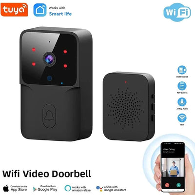 Tuya WiFi Video Doorbell Rechargeable Battery Two Way Audio - stepyours.com