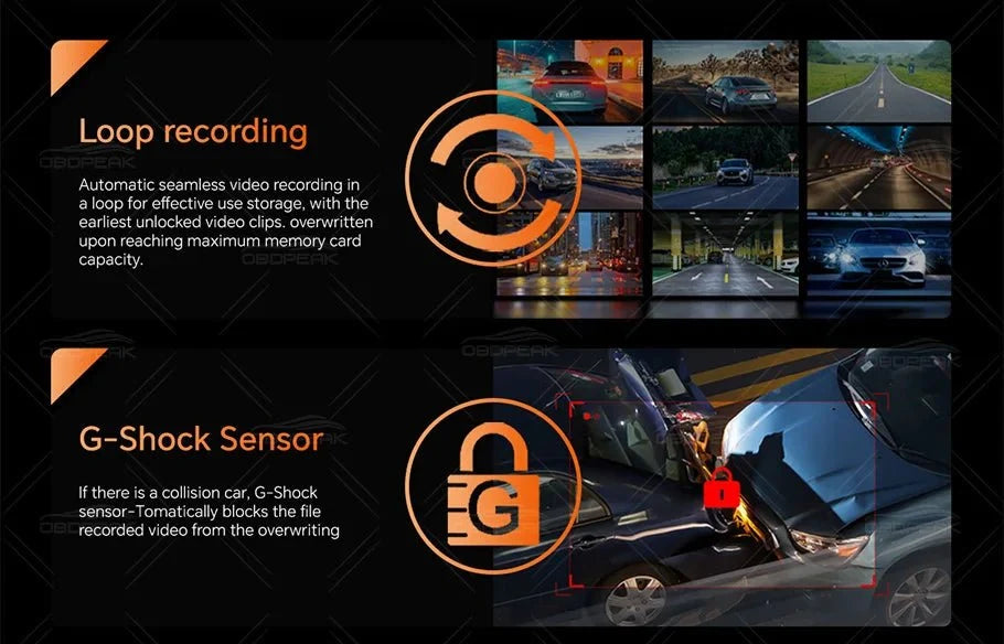 OBDPEAK K8 Pro Dash Cam Front 5K Rear 1080P CarPlay Android Auto 11.3 AI Screen - stepyours.com