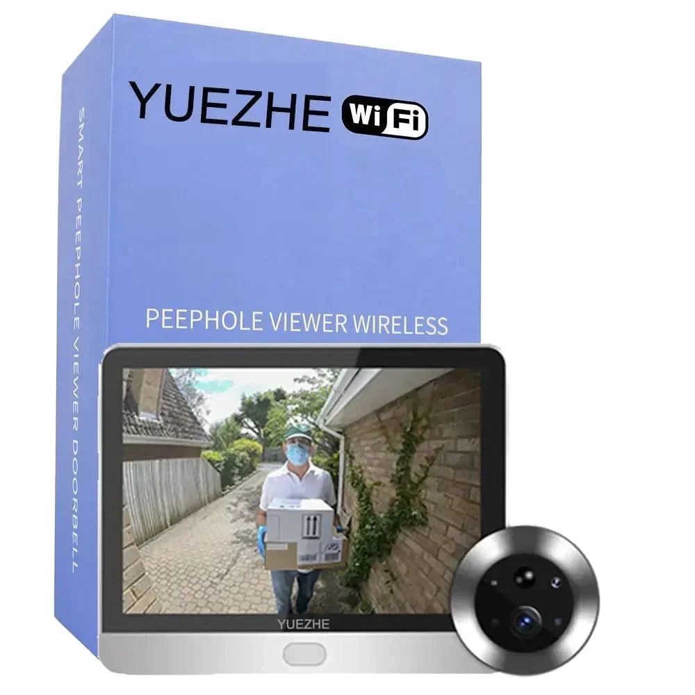 Yuezhe 3MP Door Peephole Cam With 4 Inch Screen WiFi Alerts - stepyours.com