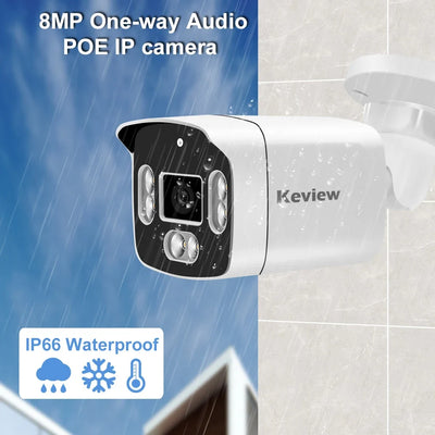 Keview POE 8MP 4K IP Camera - Outdoor Dual Lens Surveillance for Day and Night by stepyours.com