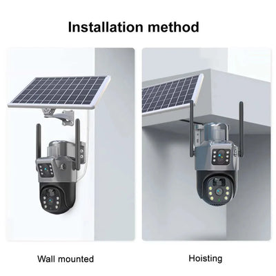 8MP 4K Solar WiFi Outdoor Dual Lens PTZ Camera - Wireless AI Alerts - stepyours.com