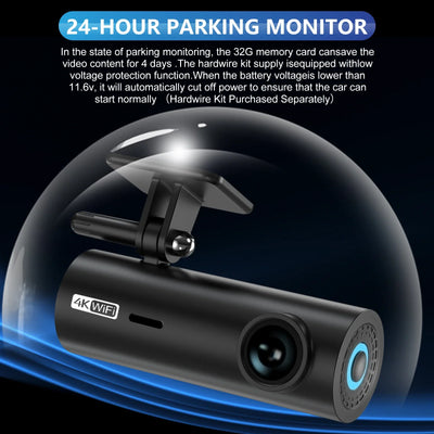 4K Car Dash Cam DVR With WiFi Front Camera 3840x2160 Night Vision Parking - stepyours.com