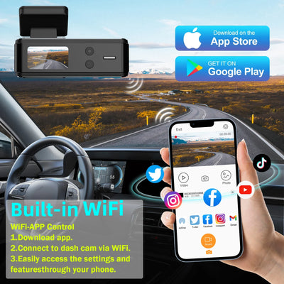Aprilboy 4K WiFi Dash Cam Front And Rear Night Vision G Sensor Parking Monitor - stepyours.com