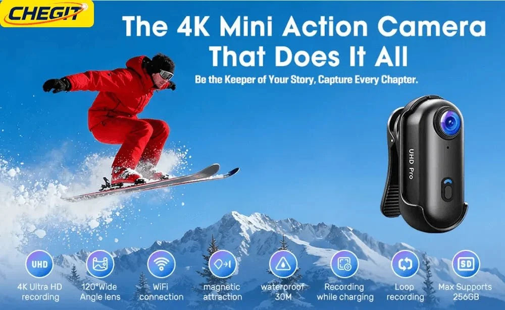 4K Motorcycle Mini Action Camera WiFi POV Recorder Lightweight Sport Cam - stepyours.com