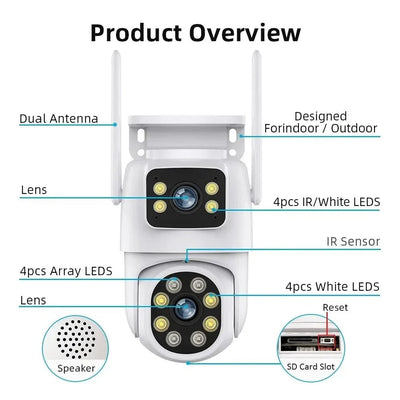 10MP Dual Lens Tuya WiFi Camera PTZ Outdoor 4K Security Camera With AI Tracking - stepyours.com