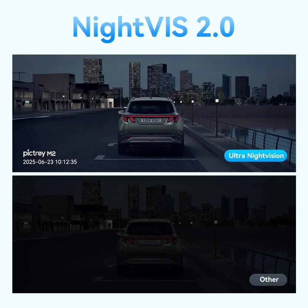 Pictrey M2 2K Dash Cam 330 Degree Rotatable Car DVR Night Vision Voice Control - stepyours.com