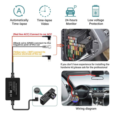 4K Front And Rear Dual Lens Dash Cam With HDR Night Vision WiFi Parking - stepyours.com