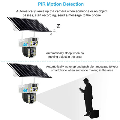 V380 Pro Solar 8MP 4K Wireless Camera - Dual Lens, 4G PIR Night Vision - stepyours.com