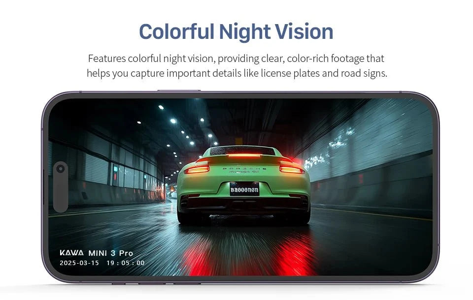 2K Kawa Mini 3 Pro Car Dash Cam With WiFi App Parking Mode And Voice Control - stepyours.com