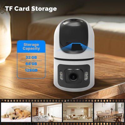 Moes Tuya WiFi Indoor Smart Camera 4MP Dual Lens Night Vision Two Way Audio - stepyours.com