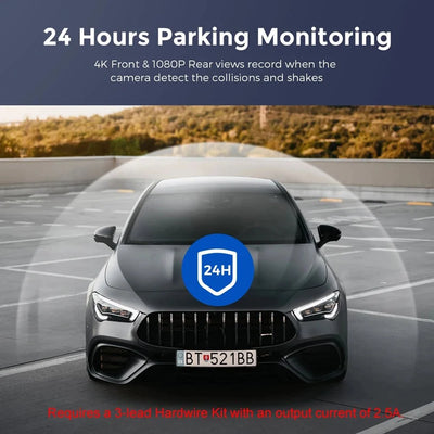 Kocam UHD 4K Dash Cam Dual Lens Front And Rear WiFi GPS 24H Parking Monitor - stepyours.com