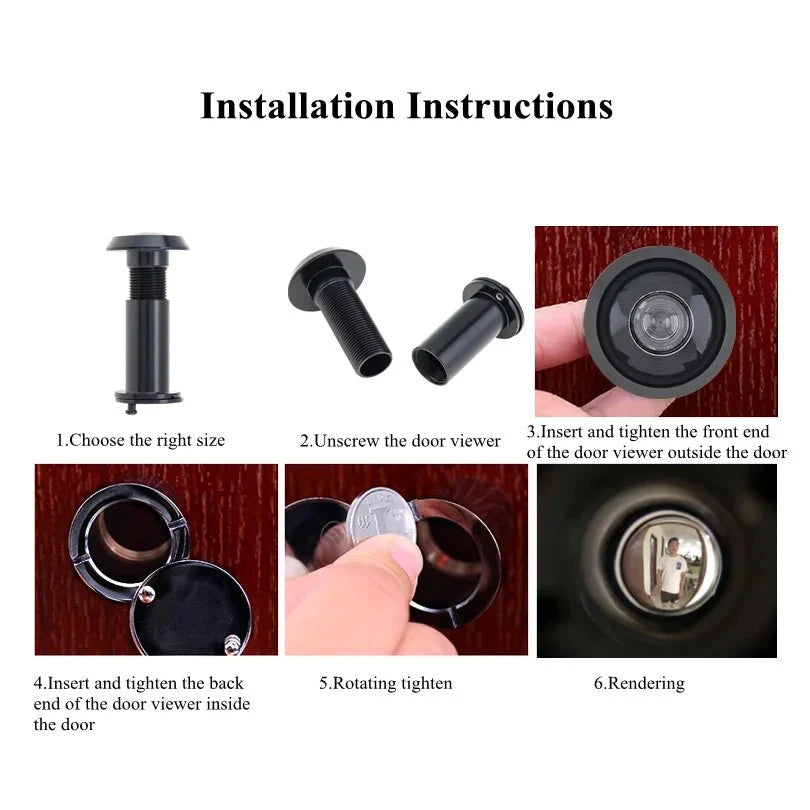 Door Viewer Peephole Set 200 Degree With 16mm Drill Bit - stepyours.com