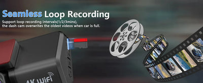 Kocam 4K UHD Dash Cam Dual Lens WiFi Night Vision Front And Rear Parking Monitor - stepyours.com