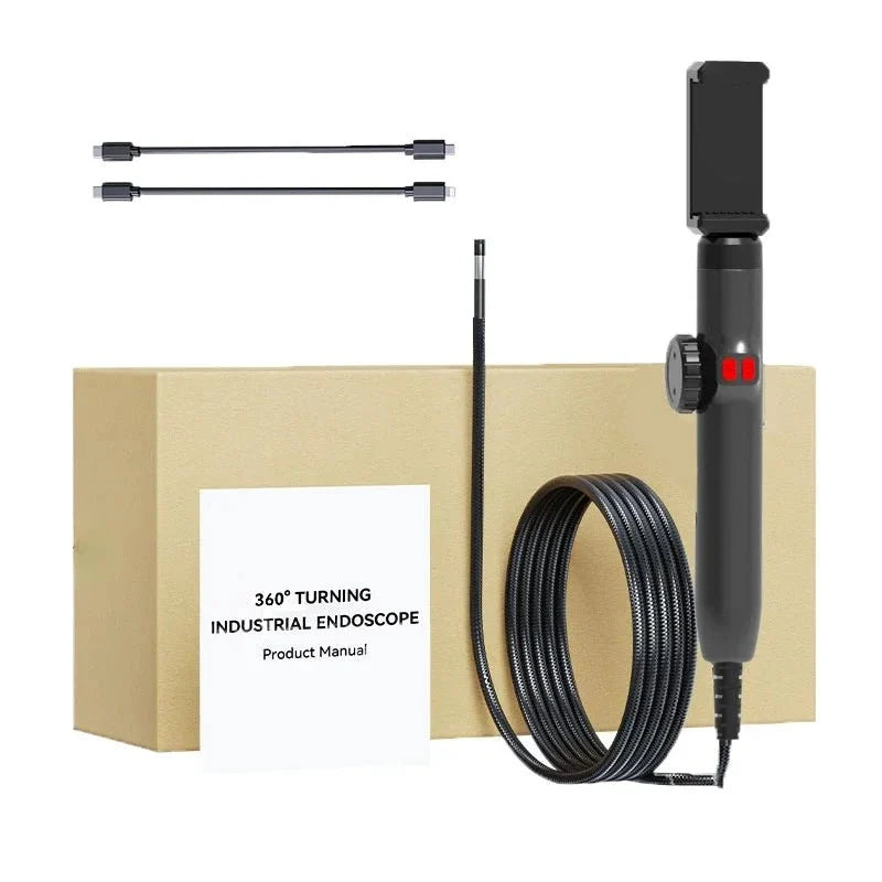 Two - Way 360 Degree Rotating Borescope - 1080P IP67 6mm Probe For Android iOS - stepyours.com