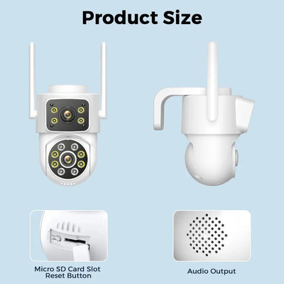 Outdoor Wireless Security IP Camera 6K 12MP Dual Lens PTZ Smart Tracking - stepyours.com