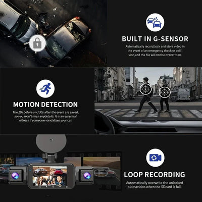 4 Channel 360 Dash Cam With 1080P Front Left Right Rear 24H Parking - stepyours.com