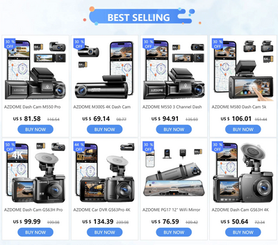 AZDOME 4K Dash Cam M550 Max GPS WiFi Car DVR 3.18Inch Screen Rear Cam - stepyours.com