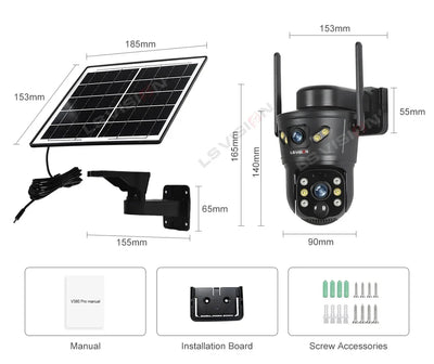LS VISION 4G WiFi Outdoor Solar Camera - 8MP Dual Lens Night Vision Waterproof - stepyours.com