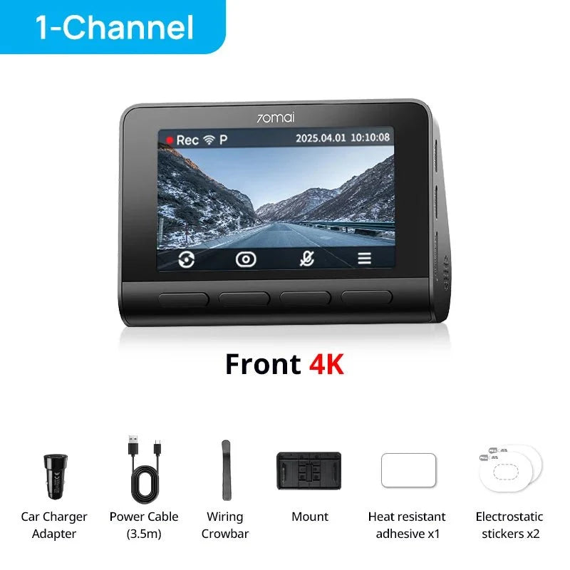 70mai Ultra HD 4K Dash Cam A810 A810S With Built In GPS ADAS 150 Degree FOV - stepyours.com