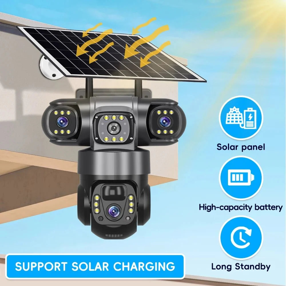Solar Powered 4G Outdoor Security Camera With PIR Human Detection Night Vision - stepyours.com