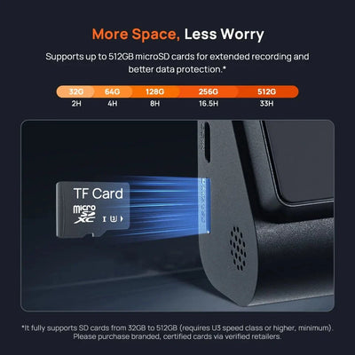 70mai Dash Cam 4K A800SE Dual Channel 24H Parking HDR WiFi 6 Voice Control - stepyours.com