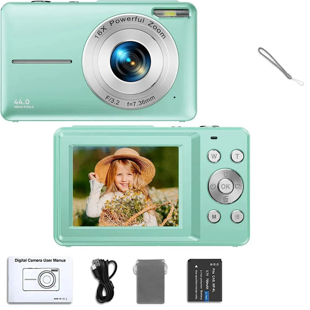 Kids Digital Camera Camcorder 16x Zoom 1080P 44MP for Beginners - stepyours.com