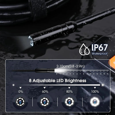 Industrial Endoscope Camera 4.3 Inch IPS Screen 1080P IP67 Waterproof Borescope - stepyours.com