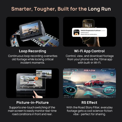 70Mai A810S 4K HDR Dash Cam GPS ADAS Dual Channel Motion Detection 4G LTE DVR - stepyours.com